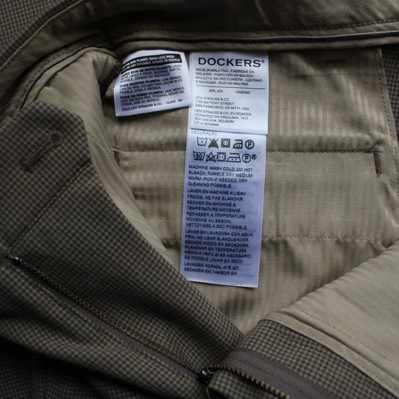 SOLD Dockers Alpha Khaki Slim Fit, 28x30, Puppytooh Pattern, NEW w/o Tags - Picture 5 of 11